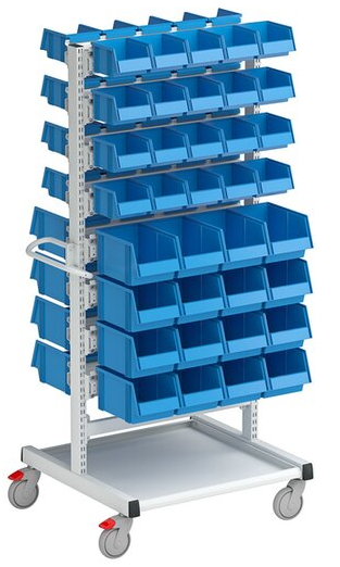 Stacking bin trolleys